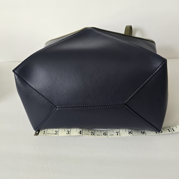 LOEWE  Medium Bicolor Puzzle Tote Bag Olive Navy - Picture 7 of 12